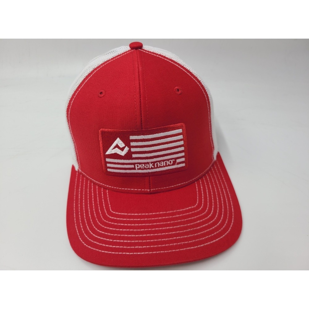 Peak Nano American Flag Mesh Trucker Snapback Hat Cap Nanotechnology Red White